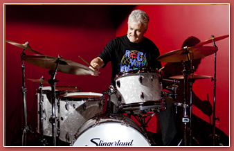 Percussion enthusiast Marc Denis and his vintage Slingerland drum kit