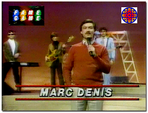 >Marc Denis, animateur de Fame Game, la tlsrie de comptitions musicales diffuse sur CBC  l automne de 1984.