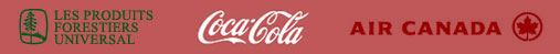 Universal, Coca Cola, Air Canada