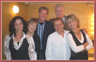 Broadcast colleagues Rob Christie and Marc Denis with singers Toulouse and Martin Stevens