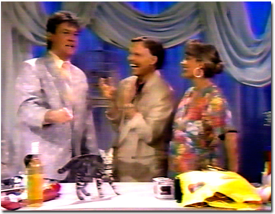 Marc Denis, Gadgets-Novelties-Practical Tips collaborator on Samedi Magazine with co-hosts Yves Bergeron and Marie-Jose Taillefer, CFTM 10, TVA Montral, 1987-1989.