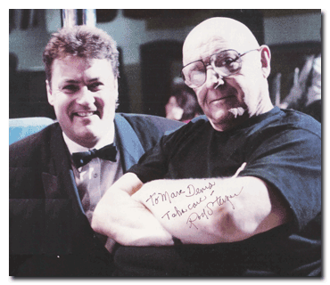 Marc Denis with Rod Steiger, on the set of The Kid 1997